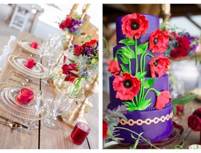 poppy flower wedding cake