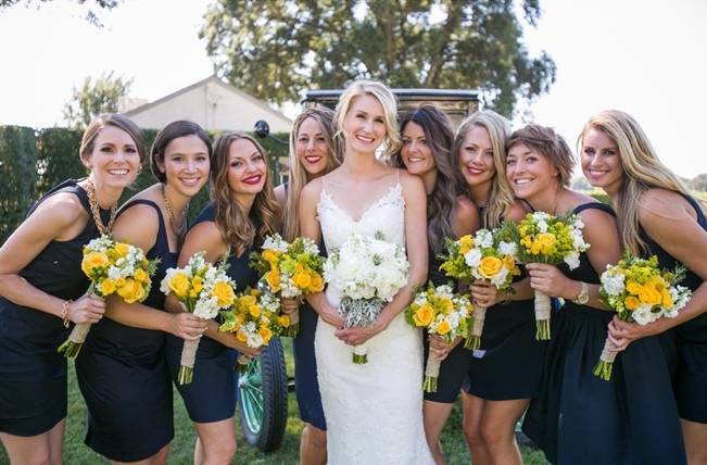 yellow white green bouquets