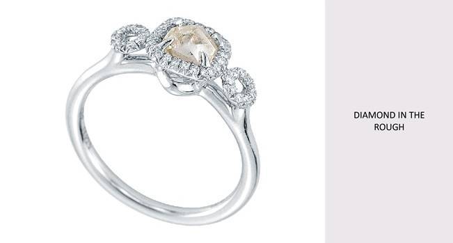 rough diamond engagement ring 
