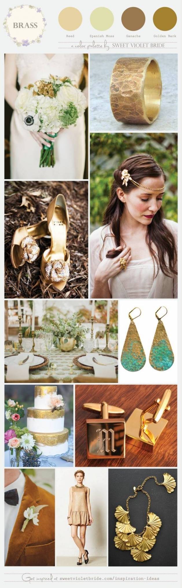 Wedding Color Palette: Brass