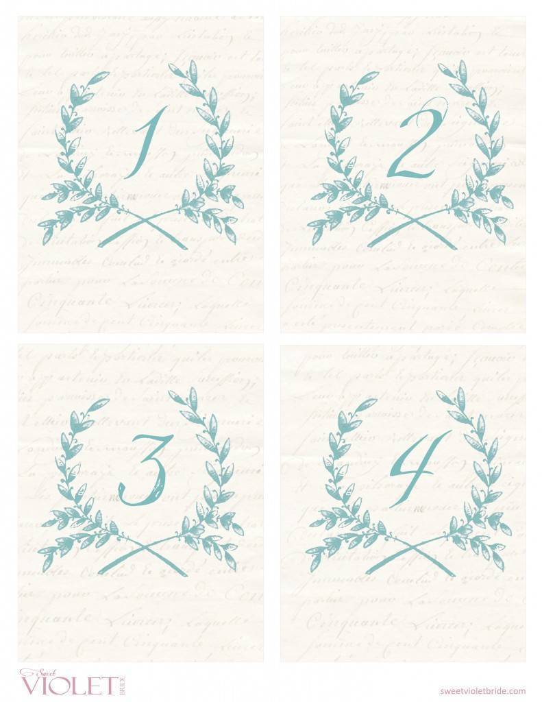 Wheat Wreath Table Numbers: Free Wedding Printable 3