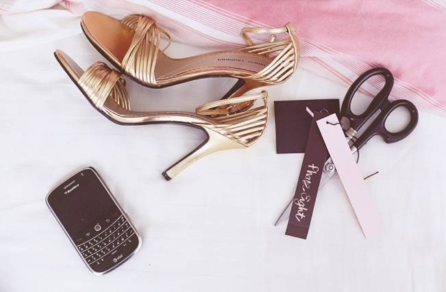 gold strappy wedding shoes