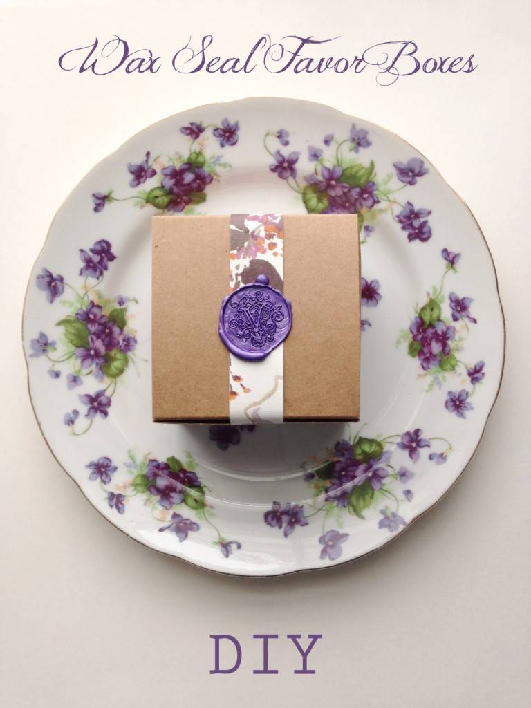 DIY Tutorial: Pretty Wax Seal Favor Boxes - Sweet Violet Bride