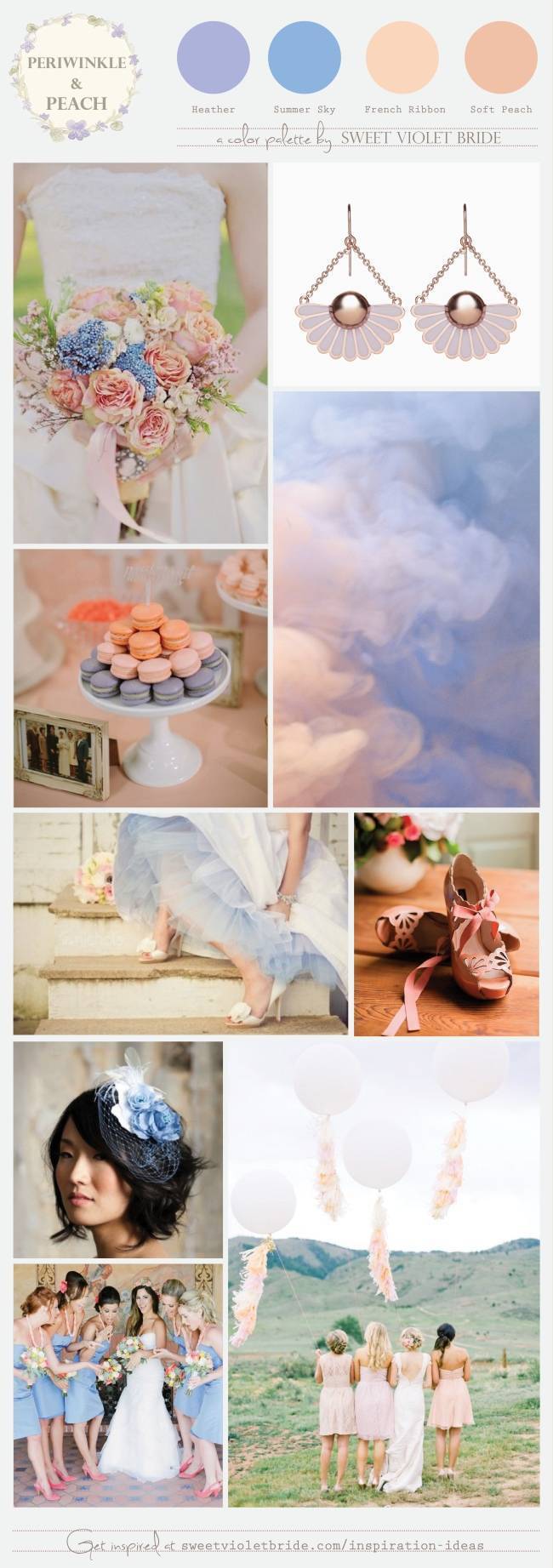 Wedding Color Palette: Peach & Periwinkle