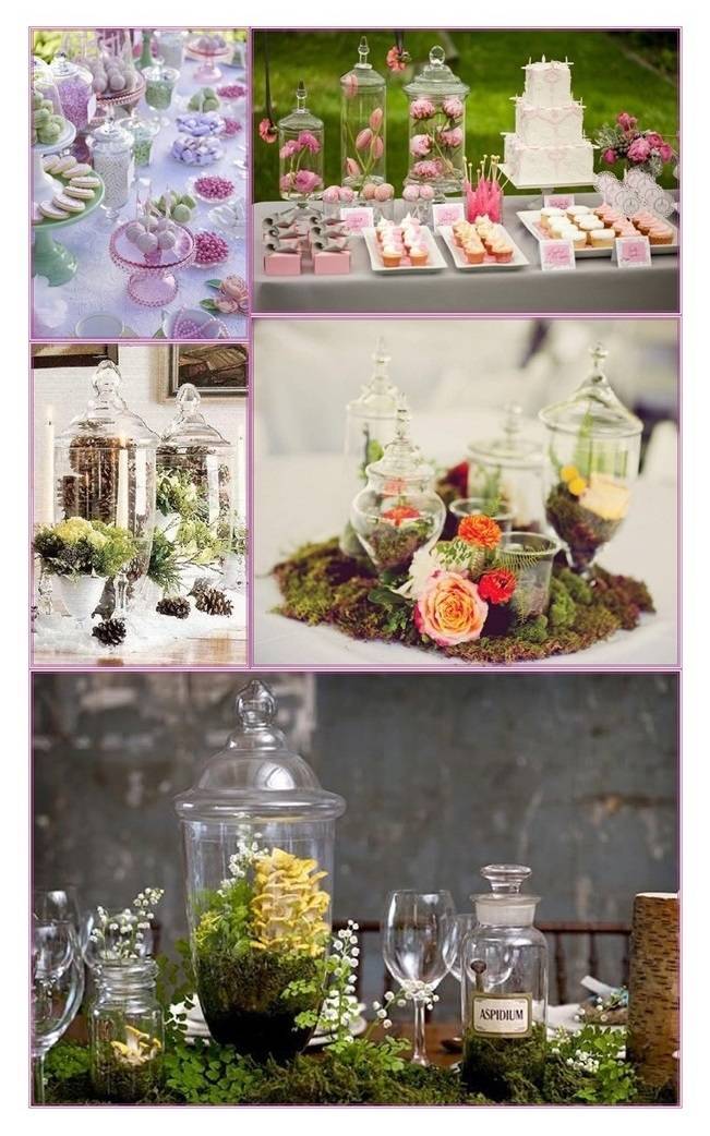 Ideas for Apothecary Jar Wedding Centerpieces and Decor