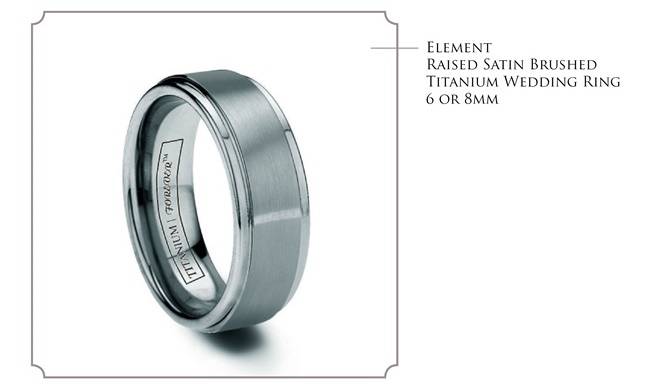 Alternative Metal Wedding Bands From Tungsten World Sweet Violet Bride   Element Satin Brushed Titanium Wedding Band 