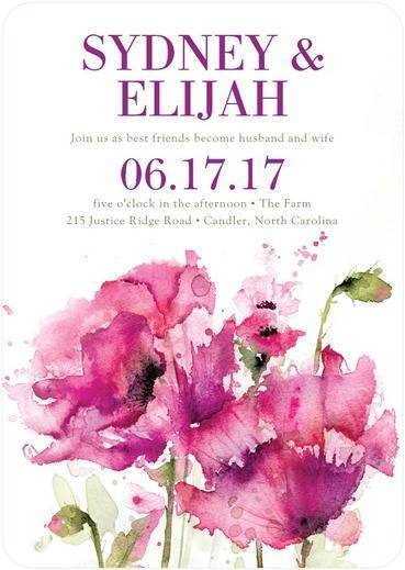 Splash Of Blossoms Wedding Invitations