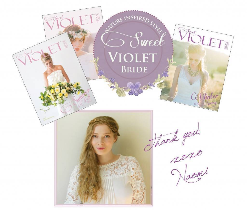 3 years of Sweet Violet Bride - Wedding Blog - Editor Naomi Farr