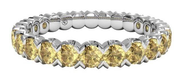 Classic Yellow Sapphire Stackable Band 18k White Gold