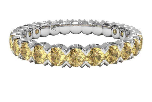 Classic Yellow Sapphire Stackable Band 18k White Gold