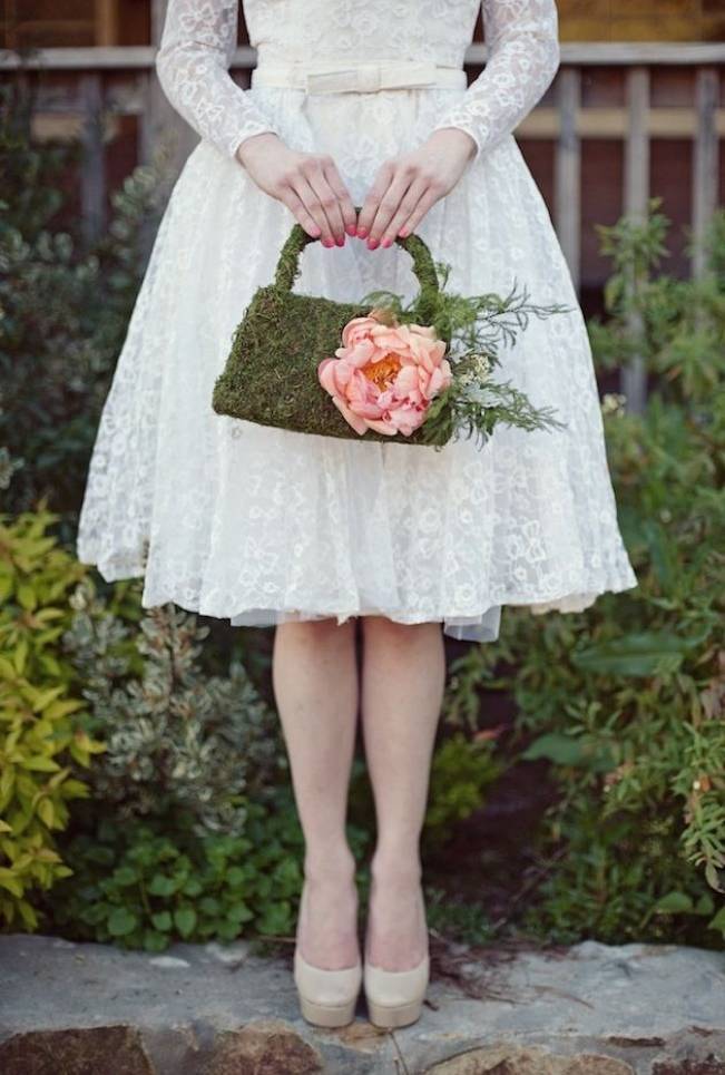 Whimsical Moss Wedding Bouquet Ideas 7