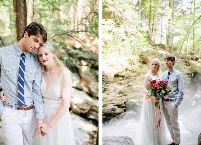 Styled Vermont Waterfall Elopement 10