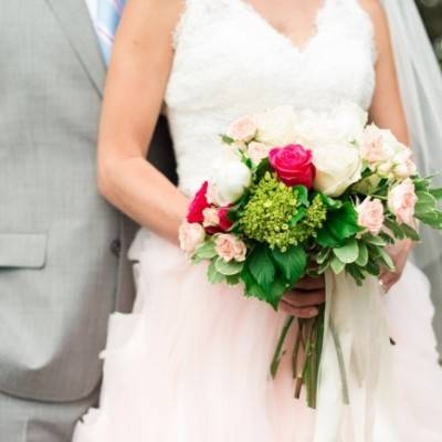 Vibrant Spring Garden Wedding Inspiration with Blush Gown
