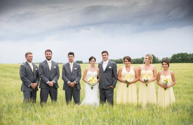 Yellow and Grey Prairie Wedding in Alberta, Canada - Sweet Violet Bride