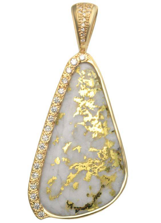 One of a Kind Gold Quartz Pendant