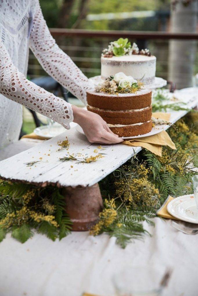 table wedding dessert buffet cake food rustic party tables outdoor cakes decorations display desserts salad displays garden reception naked board