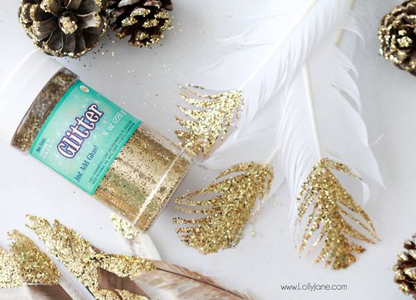 How to Make DIY Glitter-Dipped Feathers 1