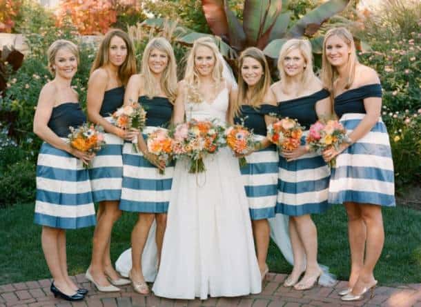 Stylish Striped Bridesmaid Dresses -- Trending Now 31