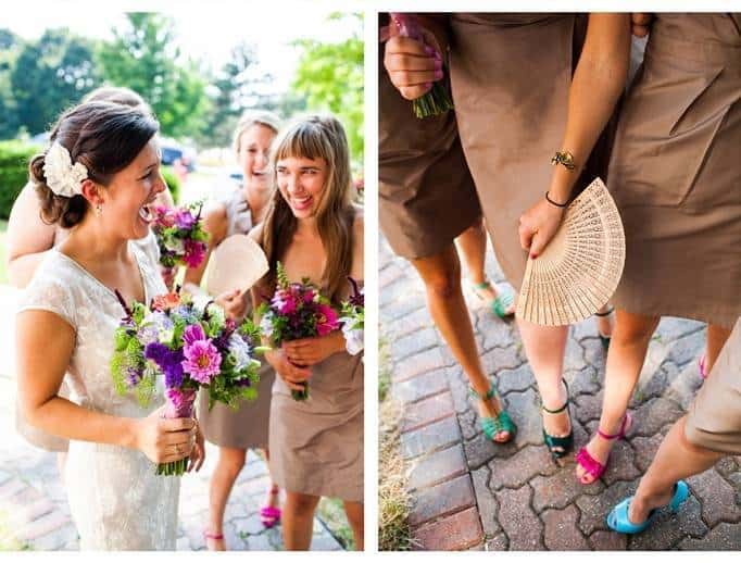 rainbow bridesmaids