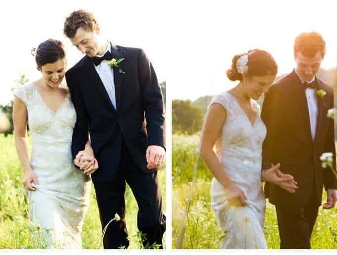 wedding in a field