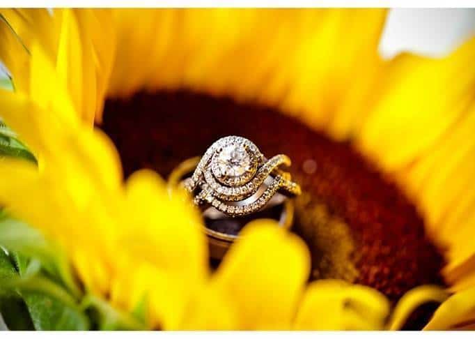 sunflower wedding rings