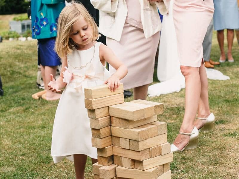 Garden jenga Styling a Barn Venue for Your Wedding Day