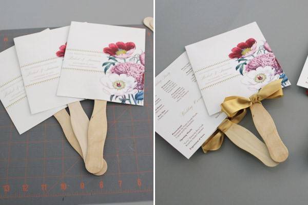 DIY: Pretty Blooms Wedding Program Paddle Fan 19